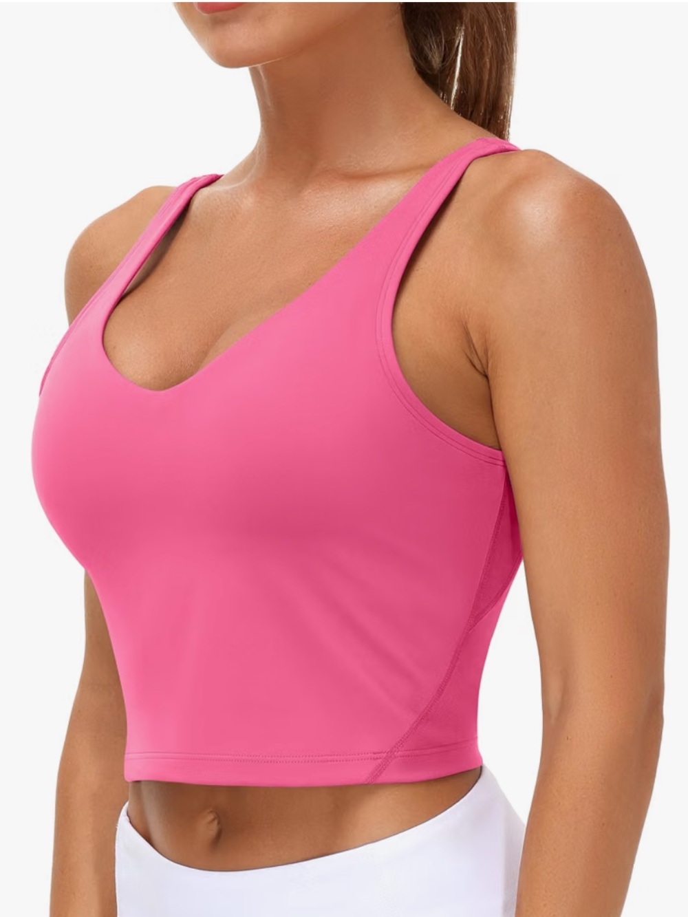 Women’s Bright Pink V-Neck Bralette Tank Top